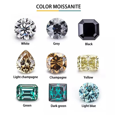 সাদা স্বচ্ছ গয়না রঙ Moissanite হার্ট তীর Radiant রিং কাটা