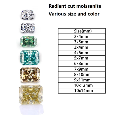 সাদা স্বচ্ছ গয়না রঙ Moissanite হার্ট তীর Radiant রিং কাটা