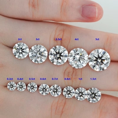 0.5ct 1ct 1.5ct 2ct 3ct হোয়াইট লস মোইসানাইট ডায়মন্ড HPHT সিভিডি ল্যাবরেটরি বড় ডায়মন্ড
