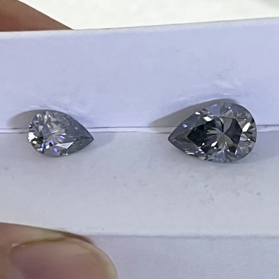 পাইকারি 0.5ct 1ct 2ct গ্রে মোসিনেট ডায়মন্ড রত্ন গ্রে রঙ ডিম্বাকৃতির পিয়ার কাটা লস প্রাকৃতিক মোসানাইট বিবাহের রিং