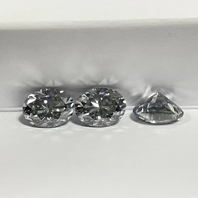 পাইকারি 0.5ct 1ct 2ct গ্রে মোসিনেট ডায়মন্ড রত্ন গ্রে রঙ ডিম্বাকৃতির পিয়ার কাটা লস প্রাকৃতিক মোসানাইট বিবাহের রিং
