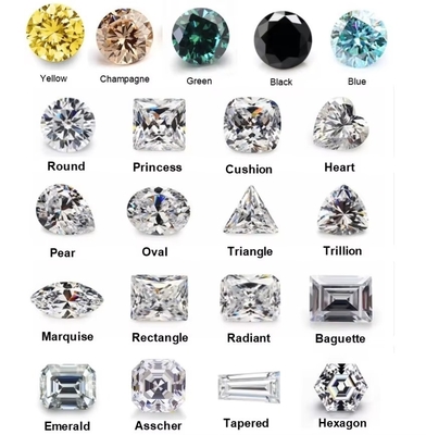 রাজকুমারী সবুজ হলুদ গোলাপী Moissanite পাথর VVS ফ্রি কুশন Mosanita ডায়মন্ড গোলাপী সোনার moissanite প্রবৃত্তি রিং