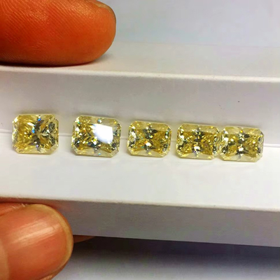 উজ্জ্বল হলুদ মোসানাইট রত্ন Radiant Cut GRA VVS Loose মোসানাইট ডায়মন্ড ফর গোল্ড রিং
