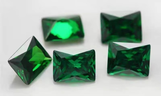 কারখানা পাইকারি রত্ন রঙ Moissanite আয়তক্ষেত্রাকার 3A 5A লোস ঘনক্ষেত্রাকার Zirconia পাথর 4ct জন্য Moissanite রিং