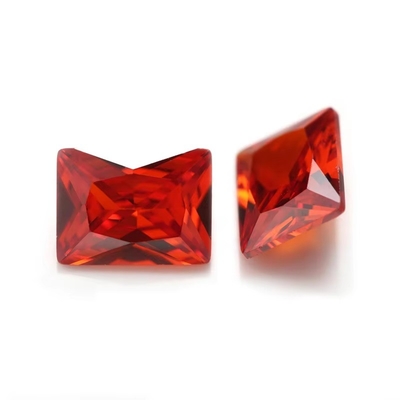 কারখানা পাইকারি রত্ন রঙ Moissanite আয়তক্ষেত্রাকার 3A 5A লোস ঘনক্ষেত্রাকার Zirconia পাথর 4ct জন্য Moissanite রিং
