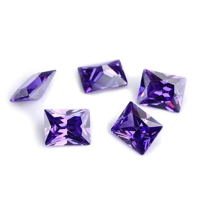 কারখানা পাইকারি রত্ন রঙ Moissanite আয়তক্ষেত্রাকার 3A 5A লোস ঘনক্ষেত্রাকার Zirconia পাথর 4ct জন্য Moissanite রিং