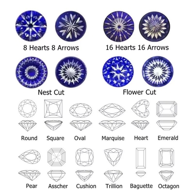 GRA সার্টিফিকেট কাটা সাদা Moissanite ডায়মন্ড রাজকুমারী ডিম্বাকৃতি Pear Asscher Radiant Emerald কাটা loose moissanite পাথর VVS