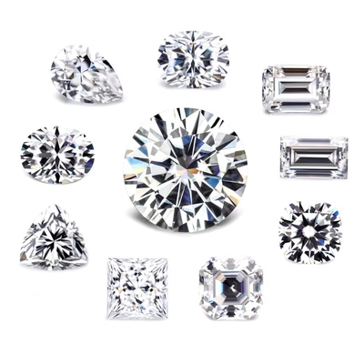 GRA সার্টিফিকেট কাটা সাদা Moissanite ডায়মন্ড রাজকুমারী ডিম্বাকৃতি Pear Asscher Radiant Emerald কাটা loose moissanite পাথর VVS