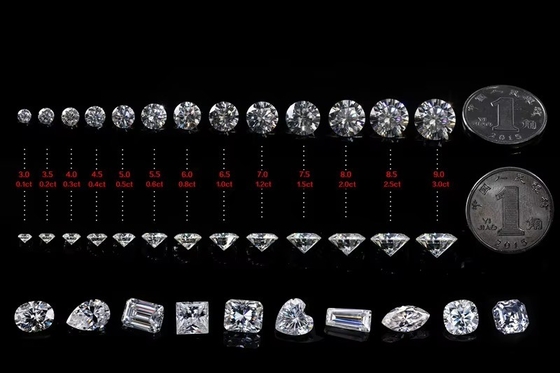 GRA সার্টিফিকেট কাটা সাদা Moissanite ডায়মন্ড রাজকুমারী ডিম্বাকৃতি Pear Asscher Radiant Emerald কাটা loose moissanite পাথর VVS