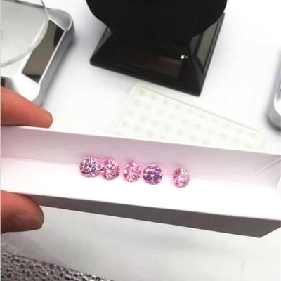 কারখানা পাইকারি গোলাপী Moissanite ডায়মন্ড গোলাকার উজ্জ্বল কাটা 3.0mm-12.0mm VVS1 আলগা moissanite পাথর 4 ক্যারেট রিং