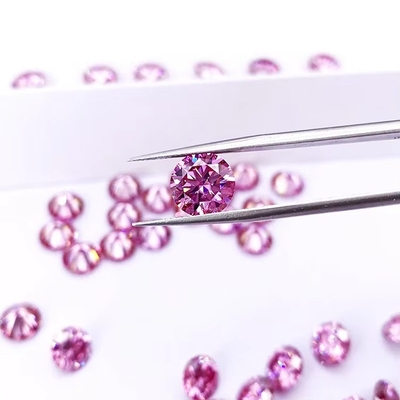 কারখানা পাইকারি গোলাপী Moissanite ডায়মন্ড গোলাকার উজ্জ্বল কাটা 3.0mm-12.0mm VVS1 আলগা moissanite পাথর 4 ক্যারেট রিং