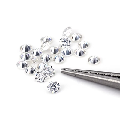 হোলসেল ছোট মুইসানাইট গোলাকার কাটা 0.8mm- 3mm হোয়াইট ডি মুইসানাইট ডায়মন্ড ভিভিএস 1 প্রতি ক্যারেট হিপ হপ গয়না জন্য