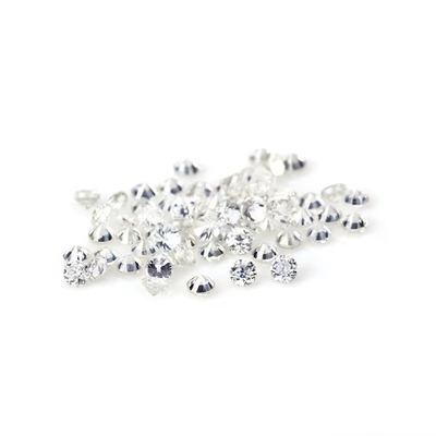 হোলসেল ছোট মুইসানাইট গোলাকার কাটা 0.8mm- 3mm হোয়াইট ডি মুইসানাইট ডায়মন্ড ভিভিএস 1 প্রতি ক্যারেট হিপ হপ গয়না জন্য