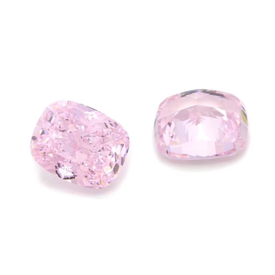 4k আইস কাট Cz পাথর গোলাপী রঙ কুশন আকৃতি 7x6mm 10x8mm লস রত্ন সিন্থেটিক ঘন জিরকোনিয়া