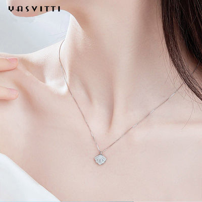 মুক্তা শেল প্রাকৃতিক clavicle চেইন নেকলেস 925 স্টার্লিং সিলভার নেকলেস