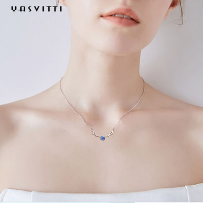 ট্রেন্ডি Hypoallergenic 45cm 2.8g Deer Antler Pendant Necklace Real Silver Necklace SGS