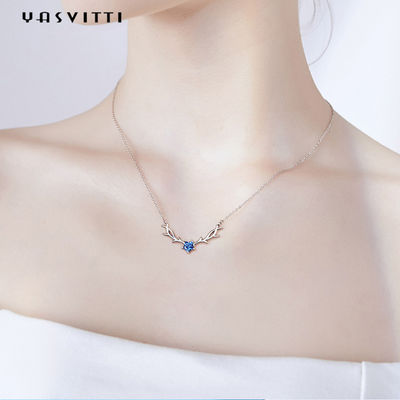 ট্রেন্ডি Hypoallergenic 45cm 2.8g Deer Antler Pendant Necklace Real Silver Necklace SGS