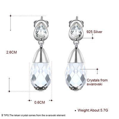 0.2oz স্টার্লিং সিলভার গয়না কানের দুল 14k গোল্ড ধাতুপট্টাবৃত জল ড্রপ কানের দুল